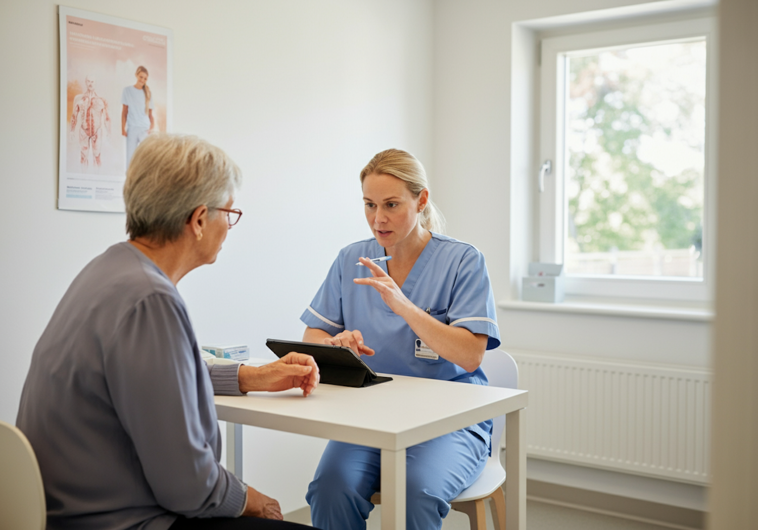 Doctor reviewing medical information with a patient