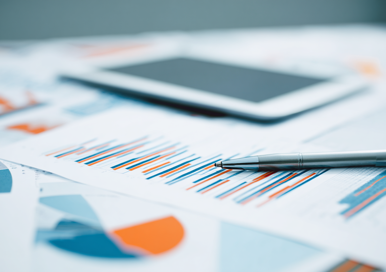 Tax documents and financial records on a desk